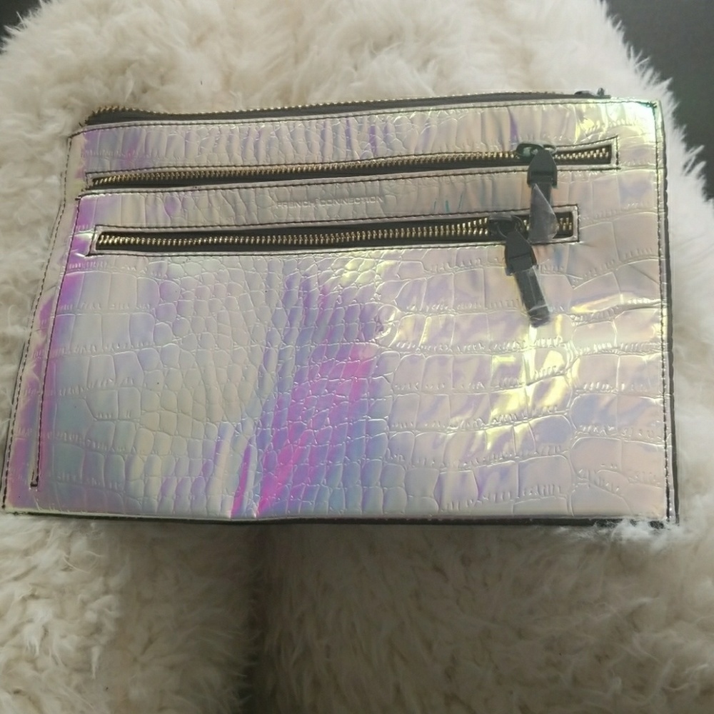 French connection clutch bag faux leather
